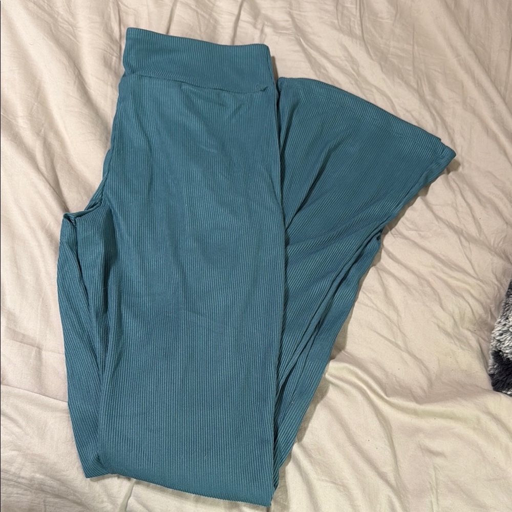 Teal Wide-Leg Pants
